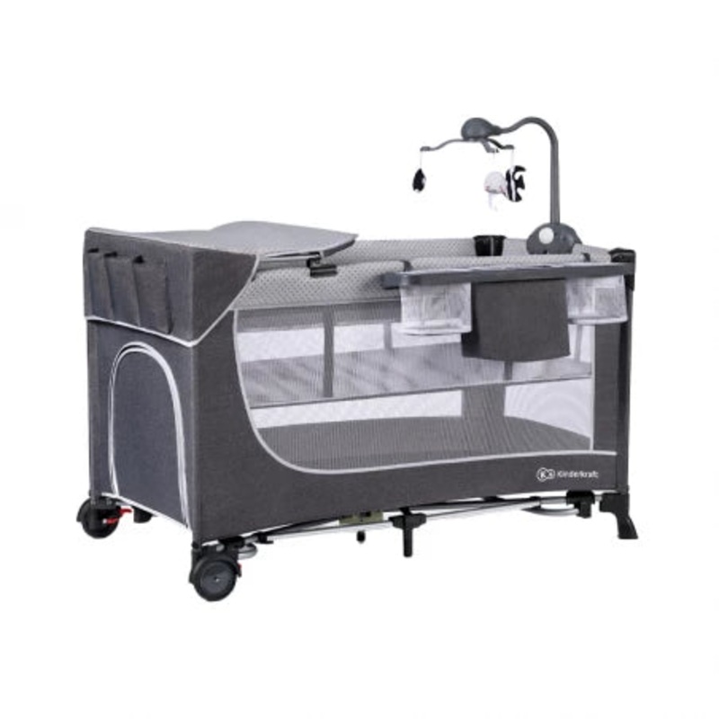 Kinderkraft Camping Bed  Leody with Accessories  Gray