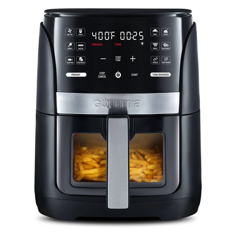 6-Qt Digital Window Air Fryer with 12 Presets & Guided Cooking Black (See Description)