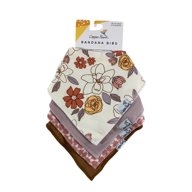 Copper Pearl Bandana Bibs 4-Pack, Ferra