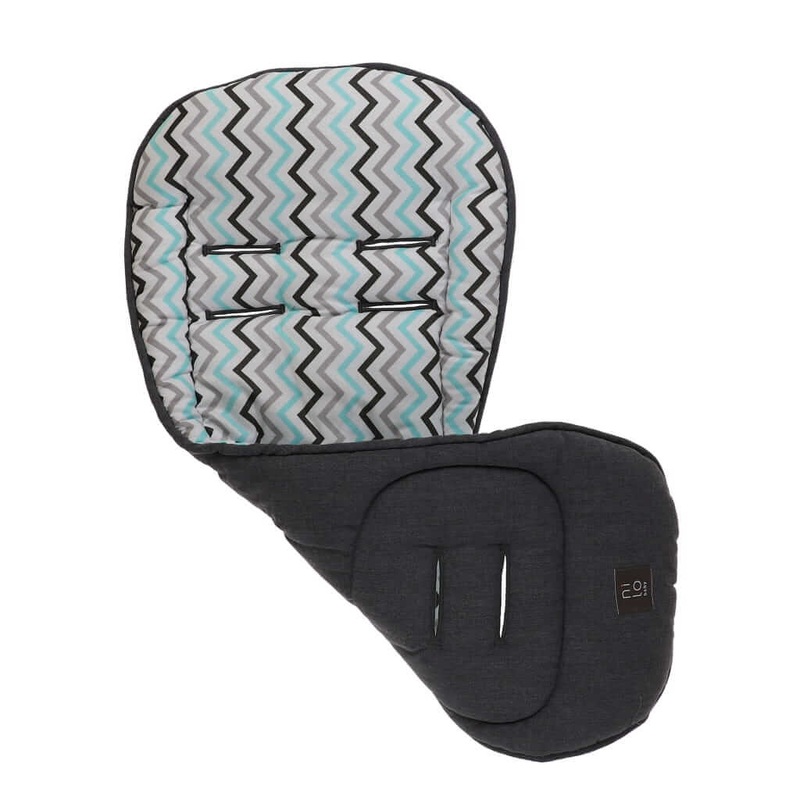 Long Stroller Mat Zig Zag Grey/Blue