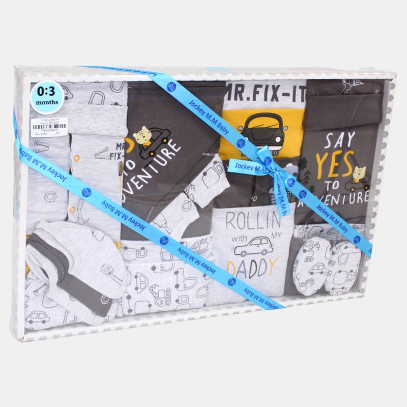 “Rollin’ with my Daddy” Baby Boys’ Cotton Gift Box – 20 Pcs (0-3m)