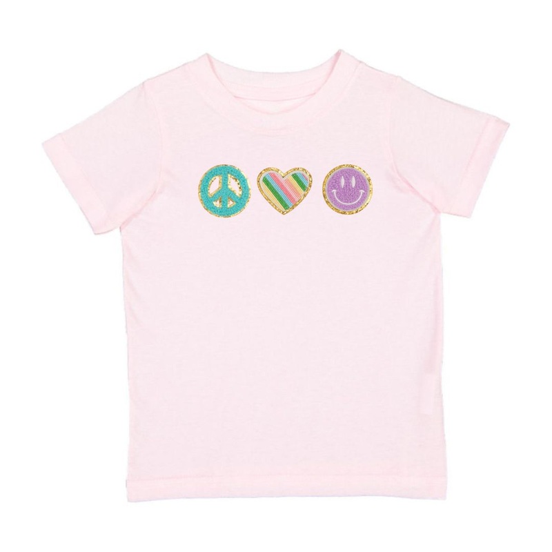 Peace, Love, Smile Patch Short Sleeve T-Shirt – Ballet