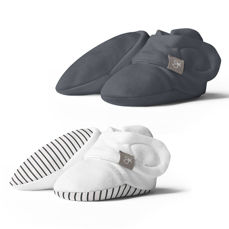 Stay On 2-Pack Baby Boots – Stripe Gray + Midnight