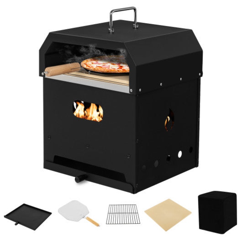 4-in-1 Outdoor Portable Pizza Oven With 12 Inch Pizza Stone