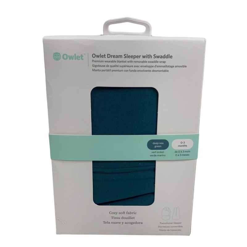 Owlet Dream Sleeper Swaddle Wrap, 0-3 Months, Deep Sea Green
