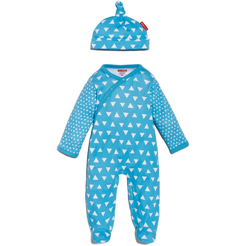 Skip Hop POP Print Footie & Hat Set – Blueberry (3 Months)
