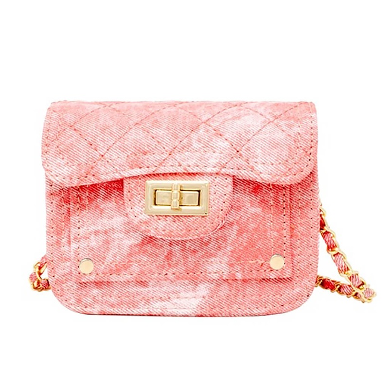 Tie Dye Quilted Denim Handbag