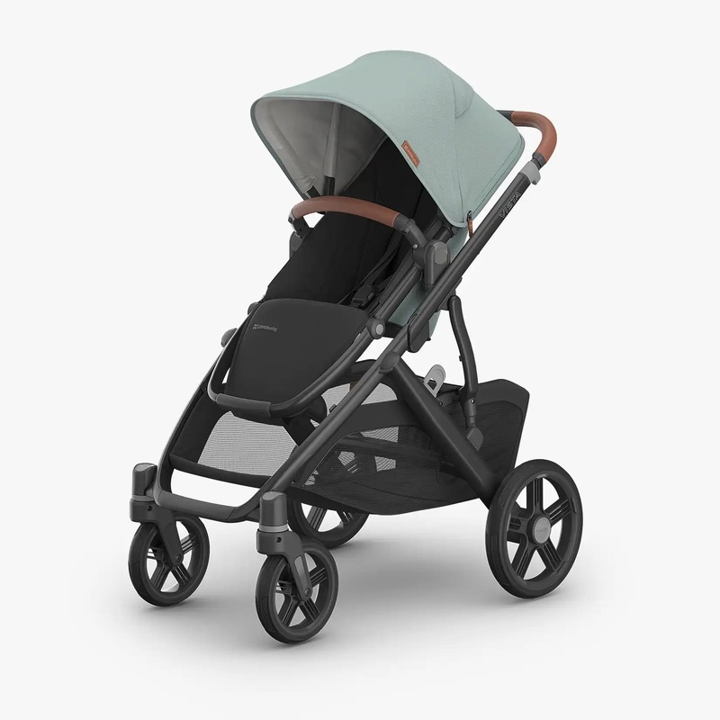 UPPAbaby Vista V3 Stroller – Kenzi (Mystic Aqua/Carbon Frame/Saddle Leather)