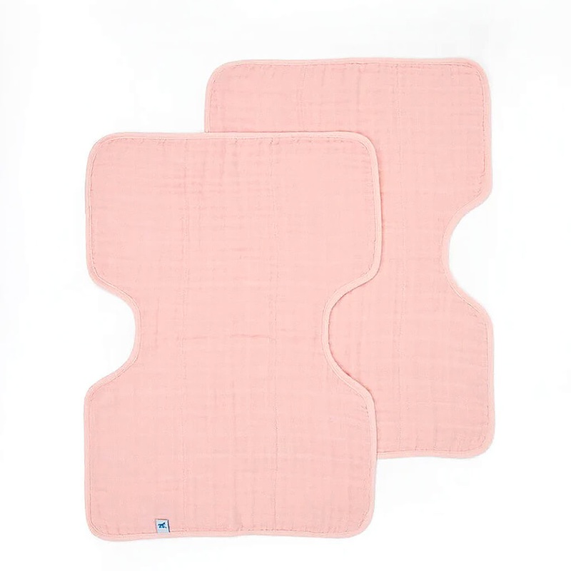2 Pack Muslin Burp Cloth Rose Petal