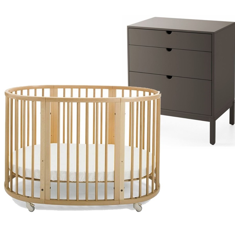 Stokke Sleepi Crib + Home Dresser Bundle – Natural / Hazy Grey