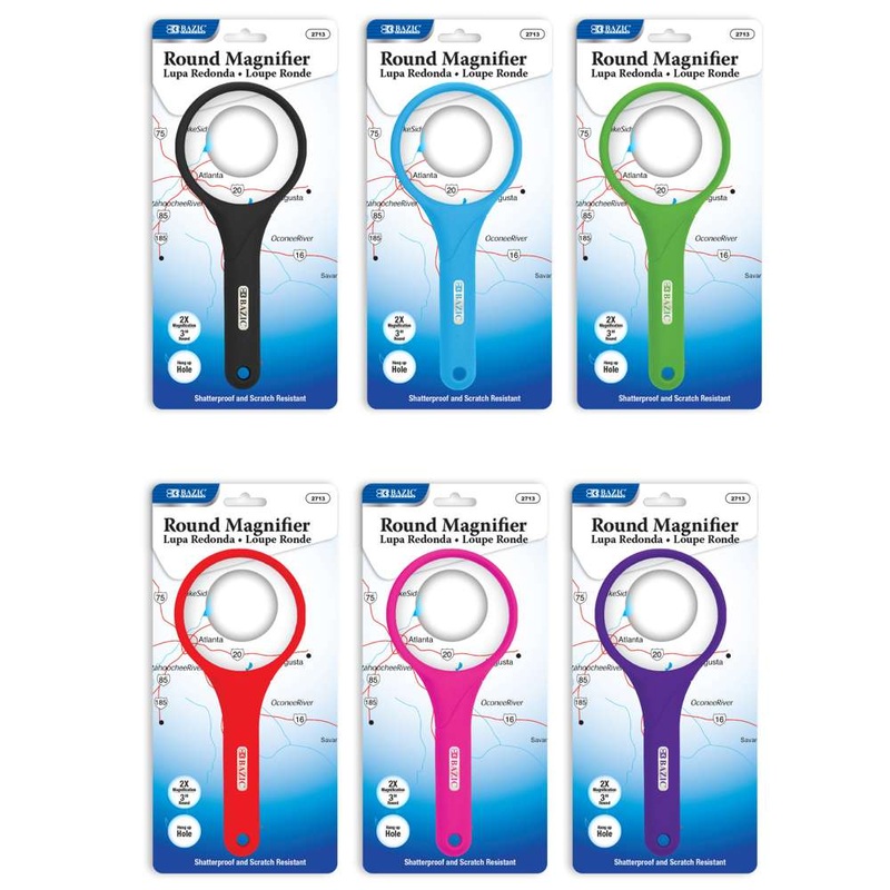 Asstd Color 3″ Round 2X Handheld Magnifier (Single)