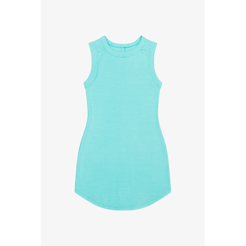 Exposed Seam Dress – Aqua Sky
