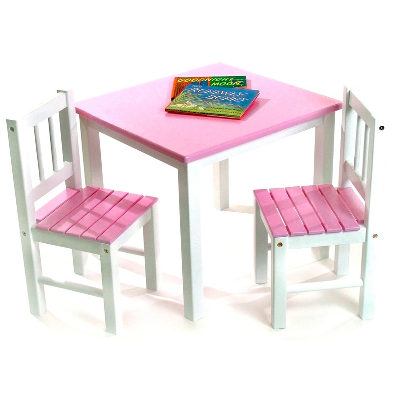 Lipper International Kids’ Table & Chair Set in Pink and White – 513PK