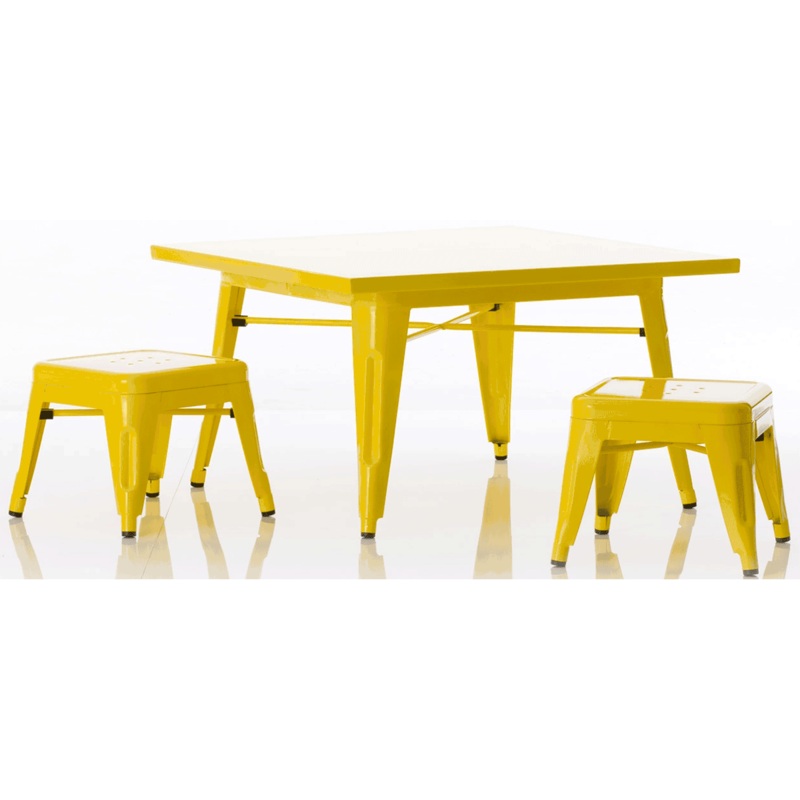 Little Nest Industry Table & Stool Set in Yellow