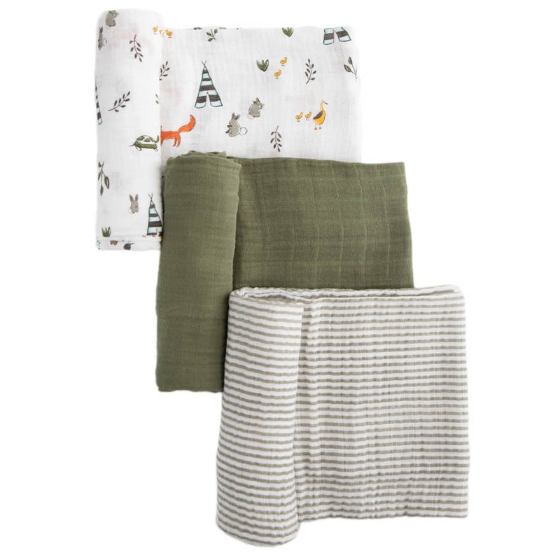 Little Unicorn Cotton Muslin Swaddle 3 Pack – Forest Friends 2 Set
