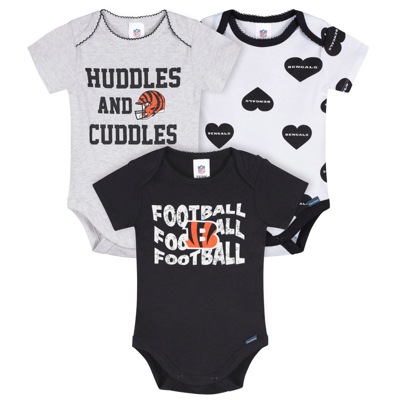 3-Pack Baby Girls Cincinatti Bengals Bodysuit Set