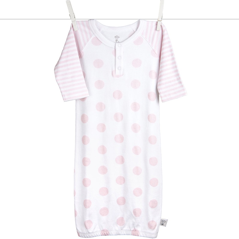 Little Giraffe Lollipop Henley Gown in Pink – 0 to 6 Months