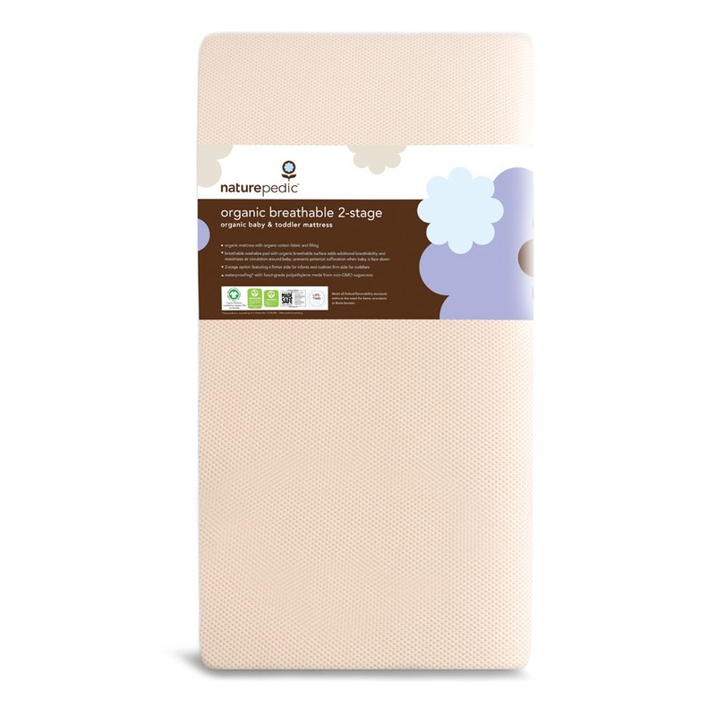 Naturepedic Organic Breathable 2-Stage Baby Crib Mattress MC46