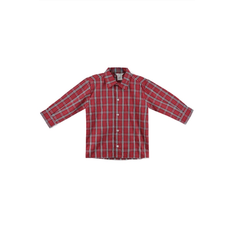 Red & White Plaid Baby & Toddler Boy Long Sleeve Shirt