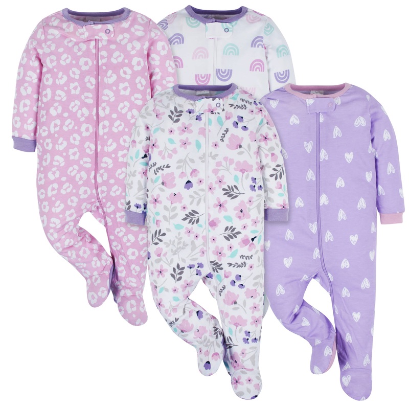 4-Pack Baby Girls Rainbow Floral Sleep ‘N Plays