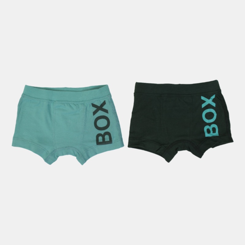 Boys Cotton Boxer Shorts  Olive & Pistachio (Pack of 2)