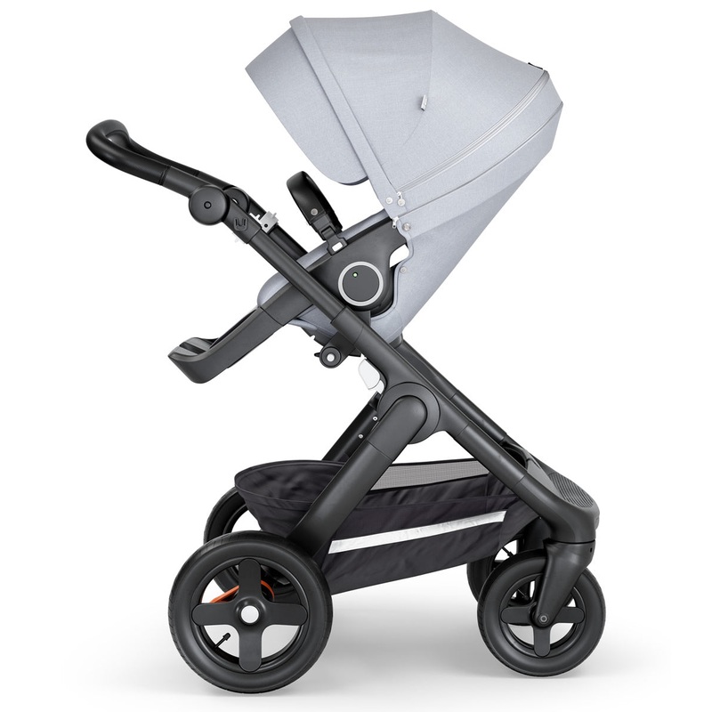 Stokke Trailz All-Terrain Stroller – Black/Black Leatherette/Grey Melange