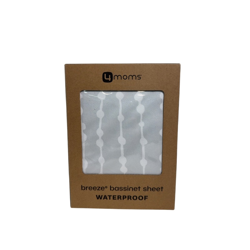4moms Breeze Waterproof Bassinet Sheet, Grey Beads
