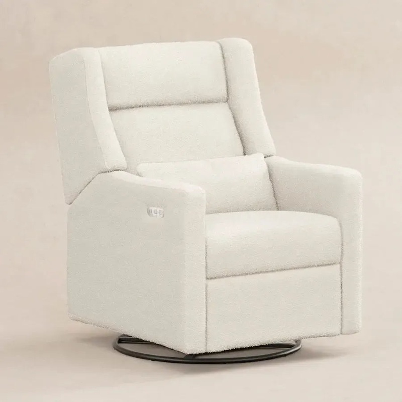 Babyletto – Kiwi Plus Electronic Glider + Recliner w/ Adjustable Headrest – Ivory Boucle