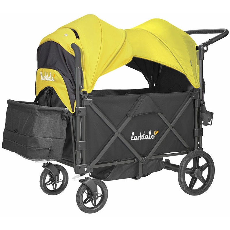 Larktale Caravan (2 Seater) Stroller Wagon Complete Bundle – Byron Black / Clovelly Yellow