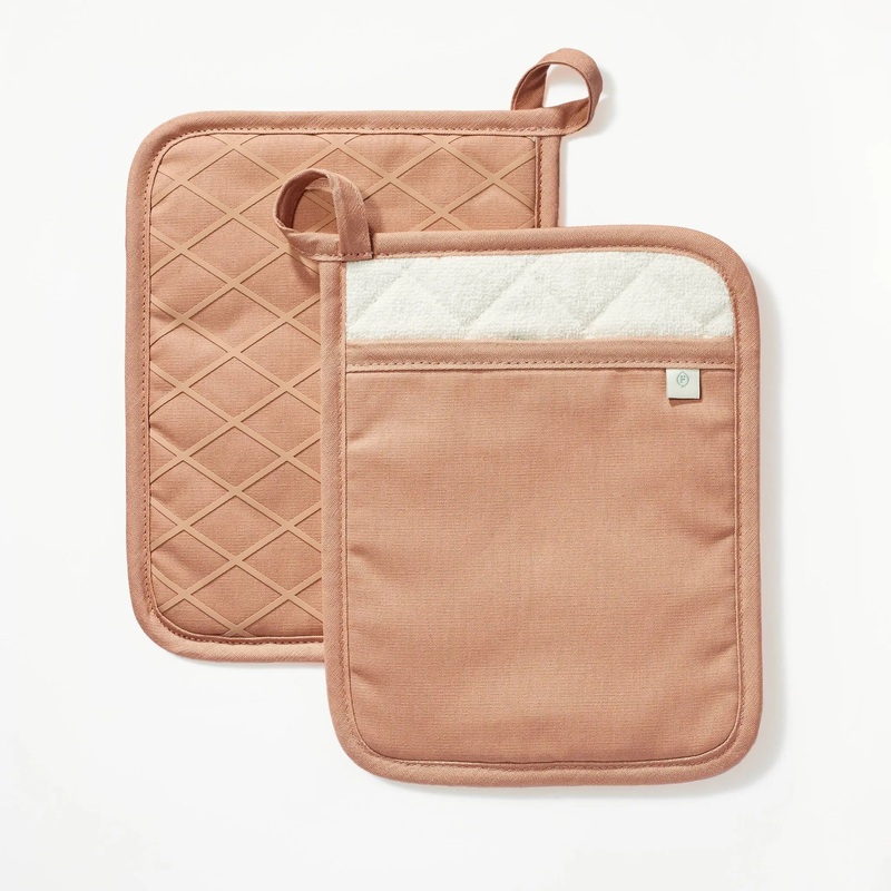 2pk Potholder Terracotta Orange (See Description)