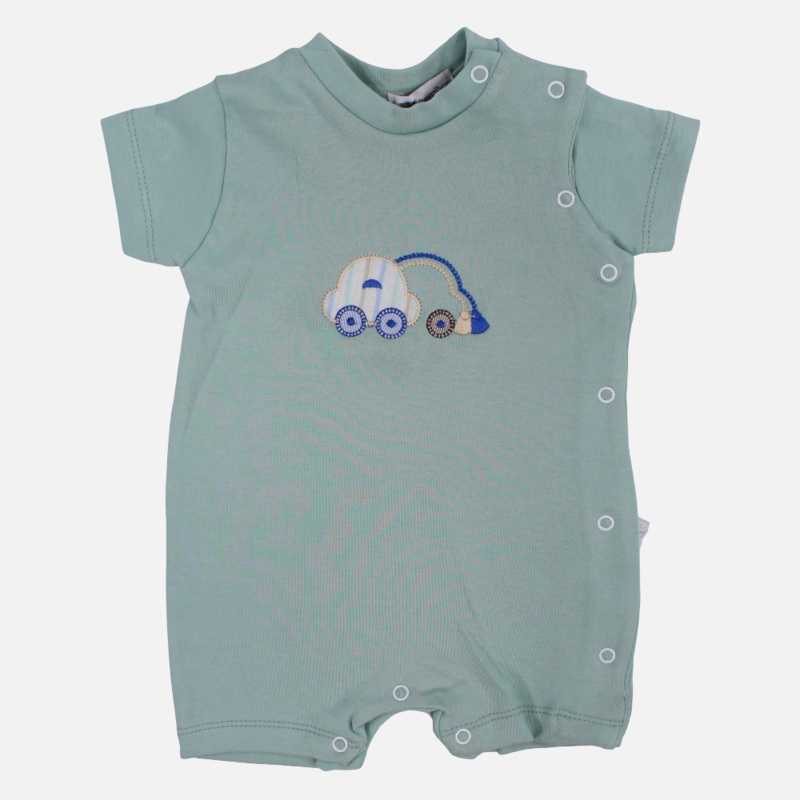Baby Boys Cotton Romper – Car Print