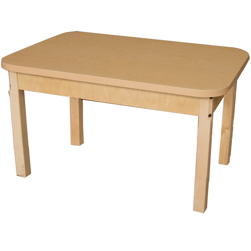 24″ x 36″ Rectangle High Pressure Laminate Table with Hardwood Legs- 14″