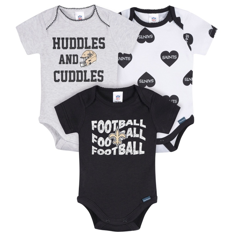 3-Pack Baby Girls New Orleans Saints Bodysuit Set