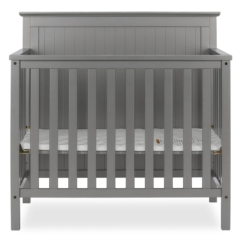 Ava 4-in-1 Convertible Mini Crib in Steel Grey – Dream on Me
