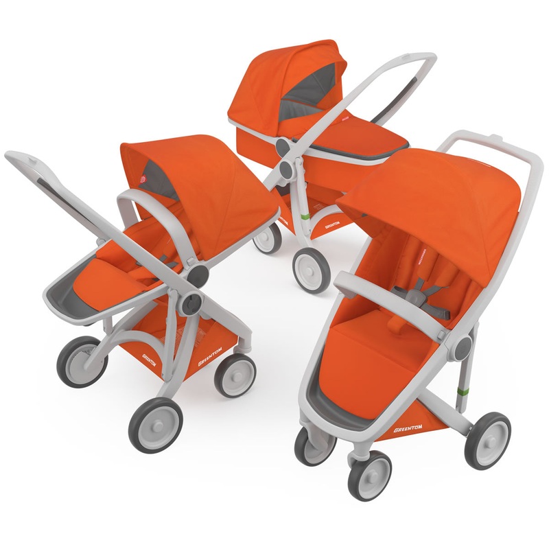 Greentom 3 in 1 Stroller – Grey/Orange