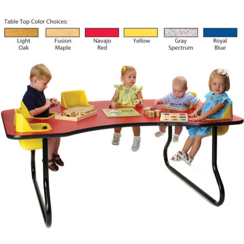 6-Seat Toddler Table, Gray Spectrum Table Top with Sand Seats