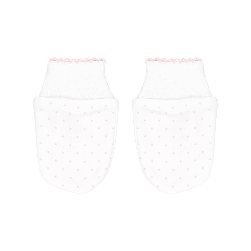 Basic Dots Mittens White/Pink