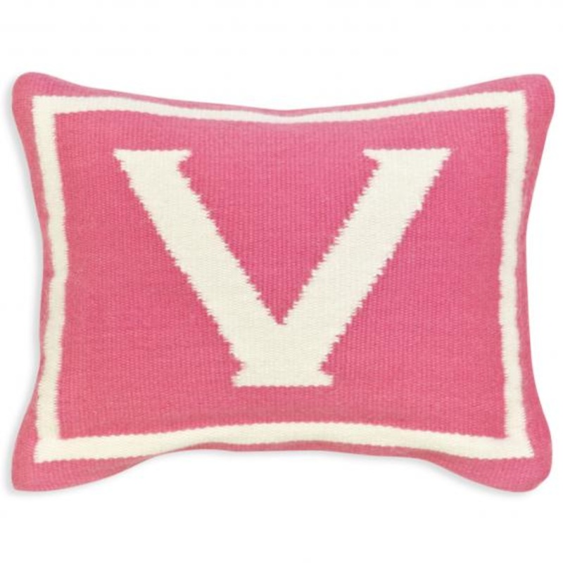 Jonathan Adler Junior Letter V Pillow in Pink