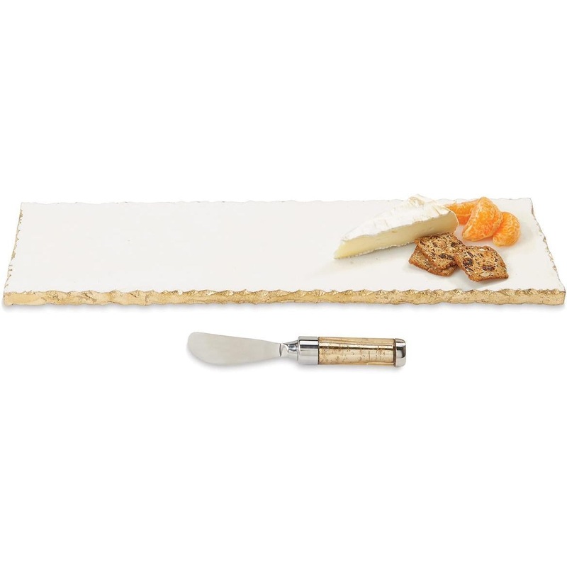 Mud Pie Marble & Gold Edge Hostess Set