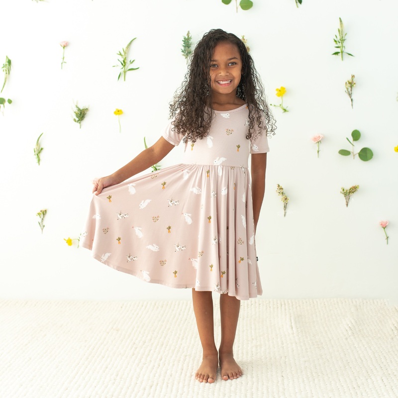 Twirl Dress in Blush Rabbit