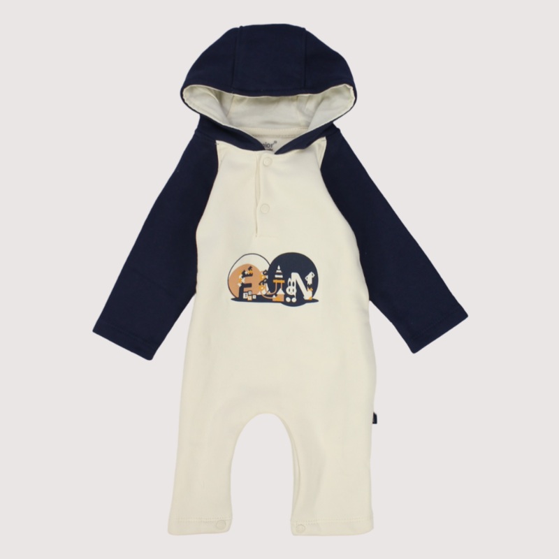 Fun Long-Sleeved Hooded Footless Onesie