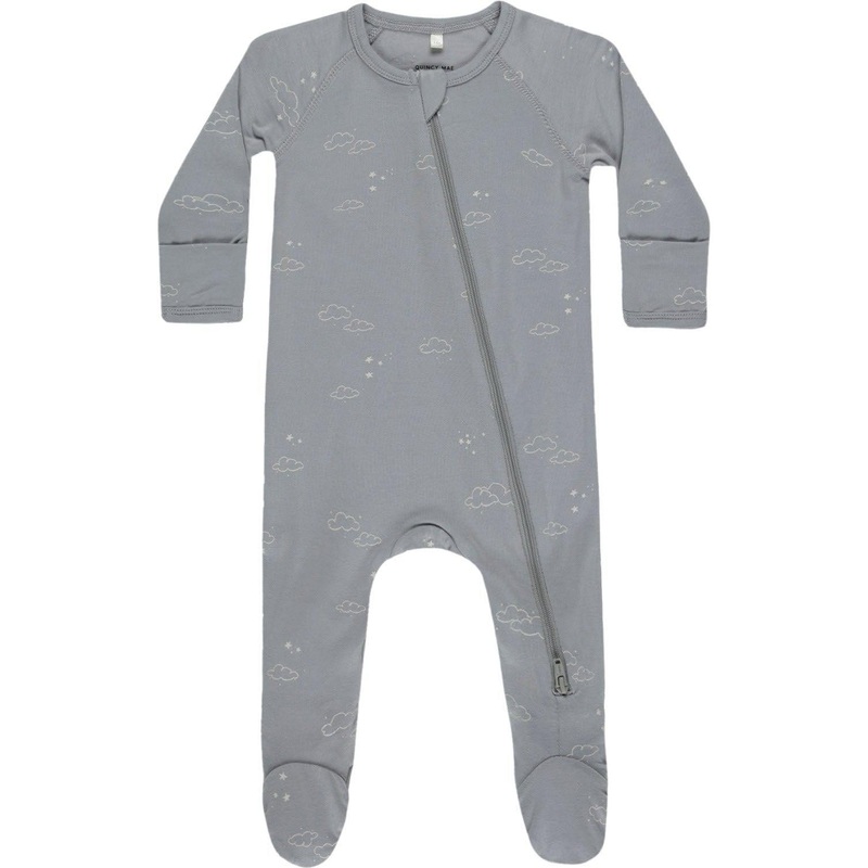 Quincy Mae Bamboo Zip Footie || Clouds