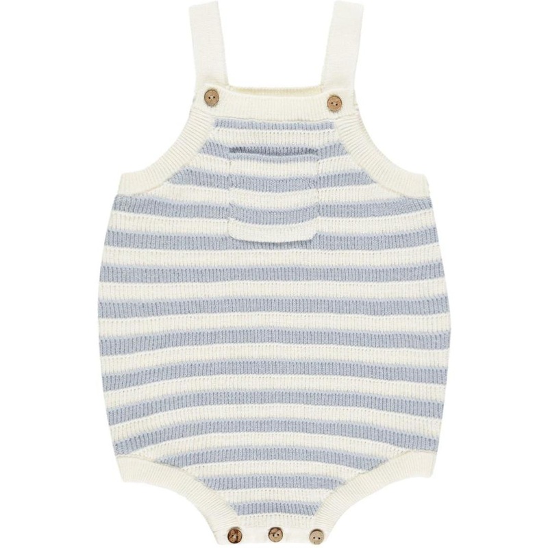 Rylee + Cru Ashton Knit Romper || Blue Stripe