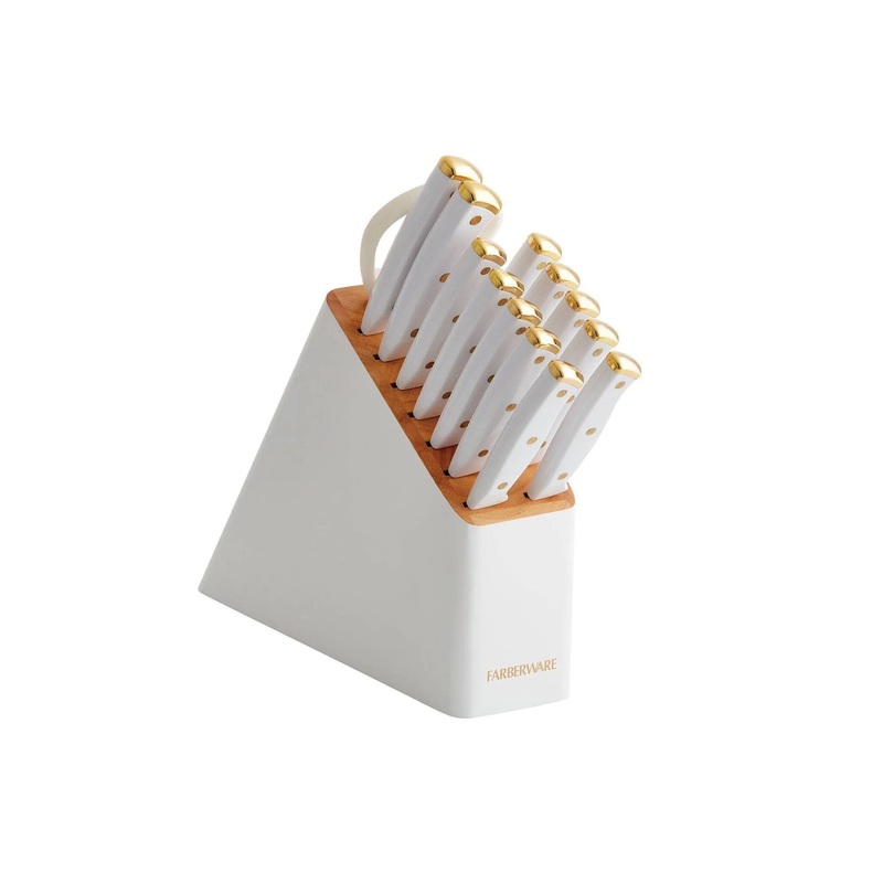 14pc High Carbon Slim Knife BlockSet With Ergonomic Handles & Shears