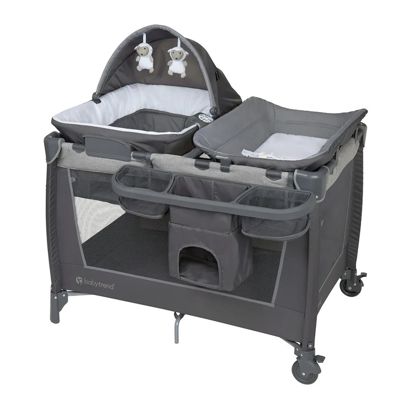 Simply Smart 2.0 Nursery Center Playard with Bassinet and Travel Bag  Shale Grey