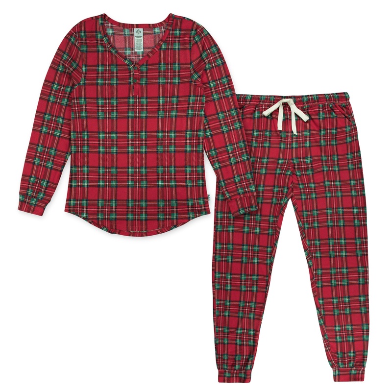 2-Piece Women’s Stewart Plaid Hacci Pajama Set