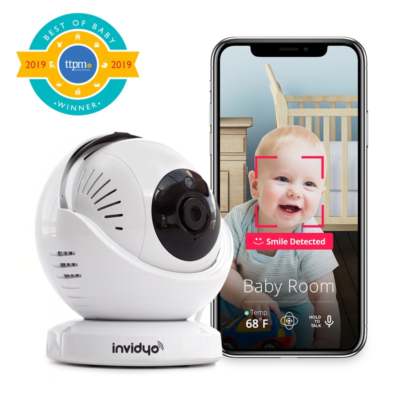 Invidyo The World’s Smartest Video Baby Monitor with Crib Mount + 1-Year Subscription