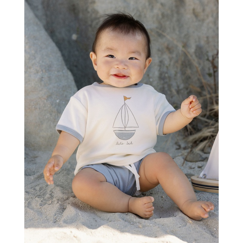 Quincy Mae Ringer Tee – Blue Boat