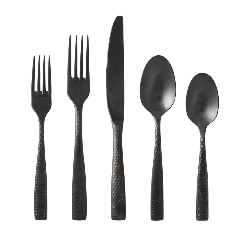 Tableware Solutions 5pc Lucca Faceted Brushed Flatware Set