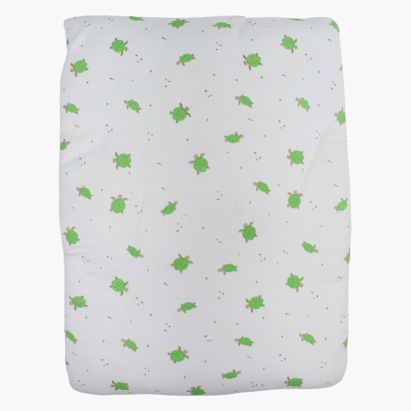 Unisex Baby Cotton Duvet  Off-White & Beige with Baby Turtles Print
